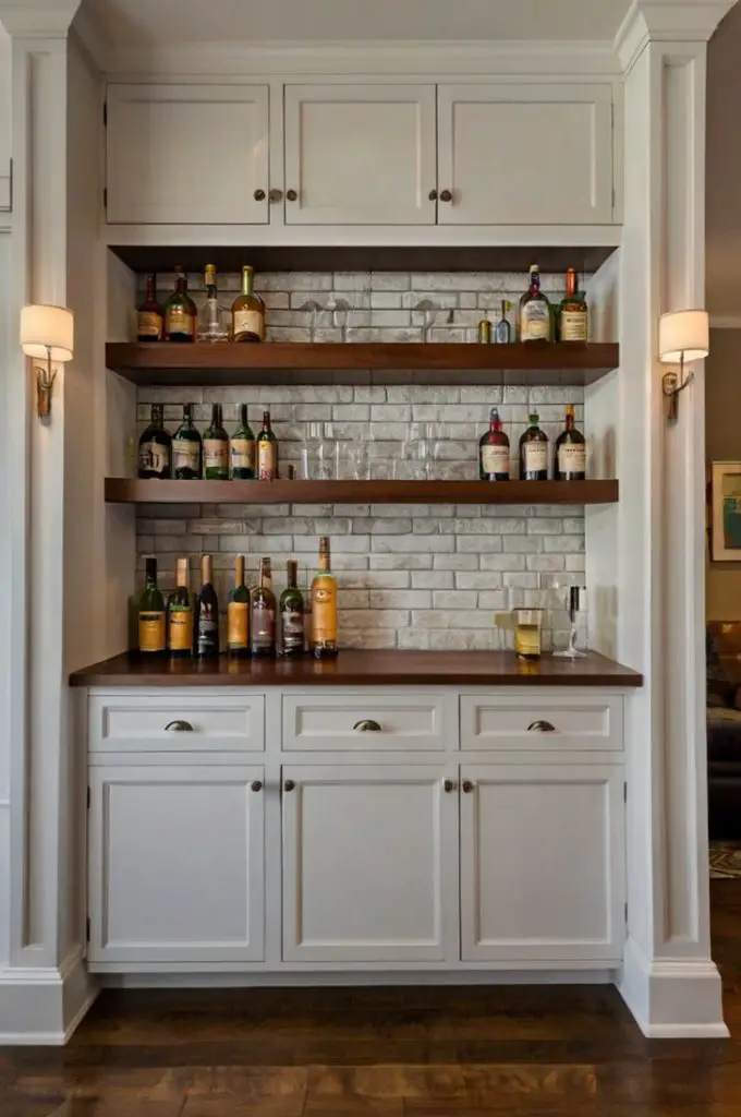 Built-In Bar Shelves