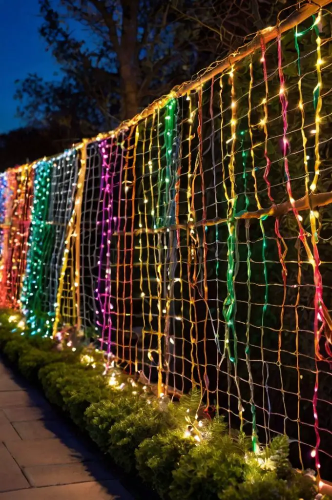 Colorful Net Lights for Bushes