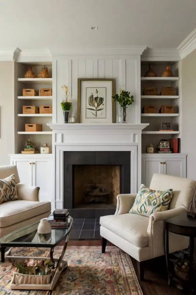 Fireplace Surround Shelves