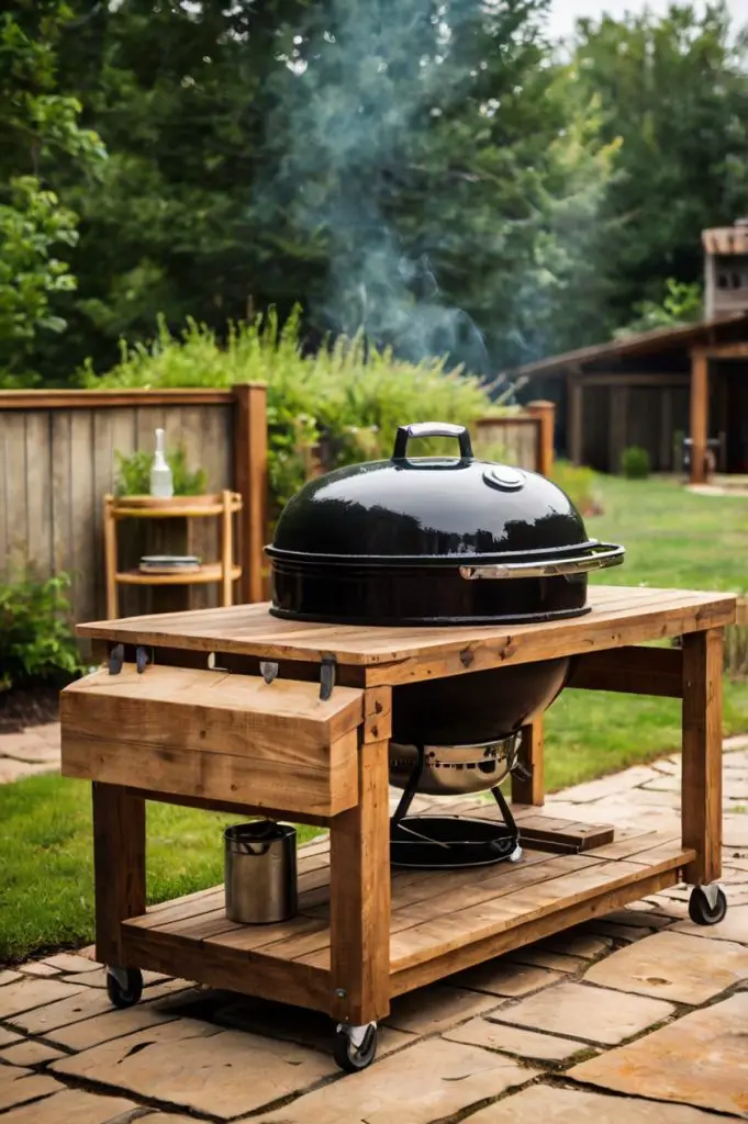 Rustic Wooden Grill Station