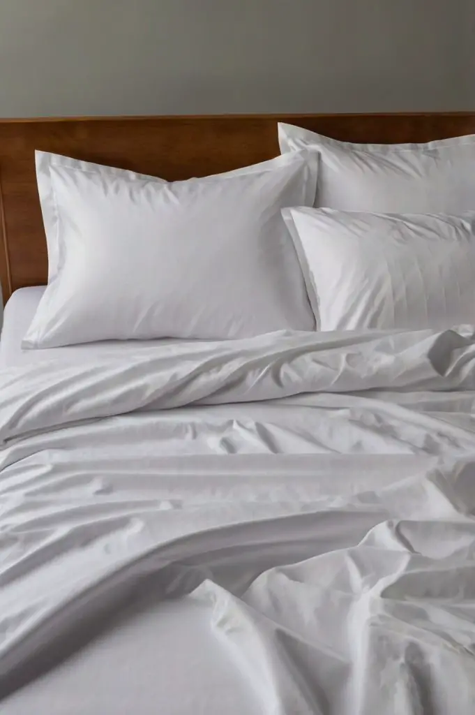 white sheets and pillowcases