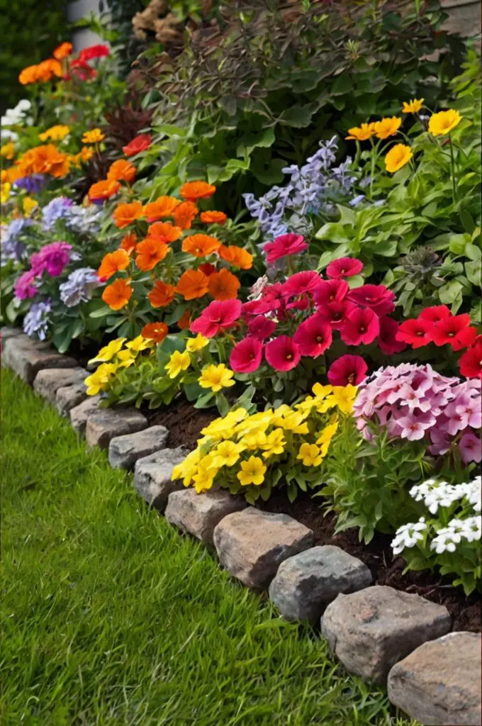 A Border of Vibrant Annuals