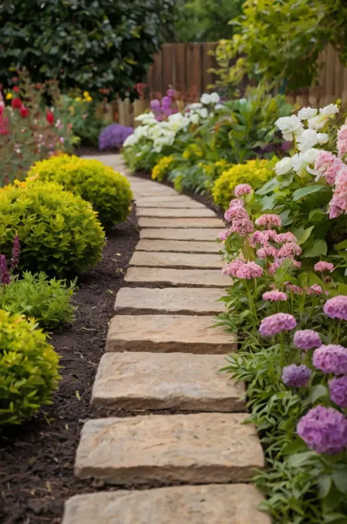 A Pathway Lined with Flowers