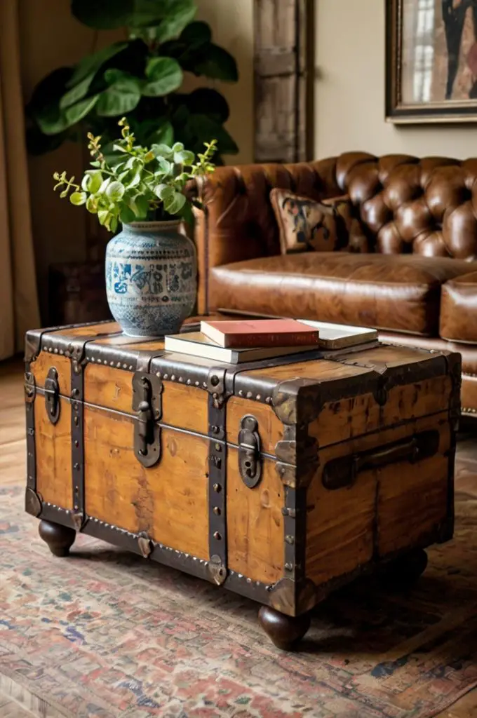 Antique Trunks as Coffee Tables