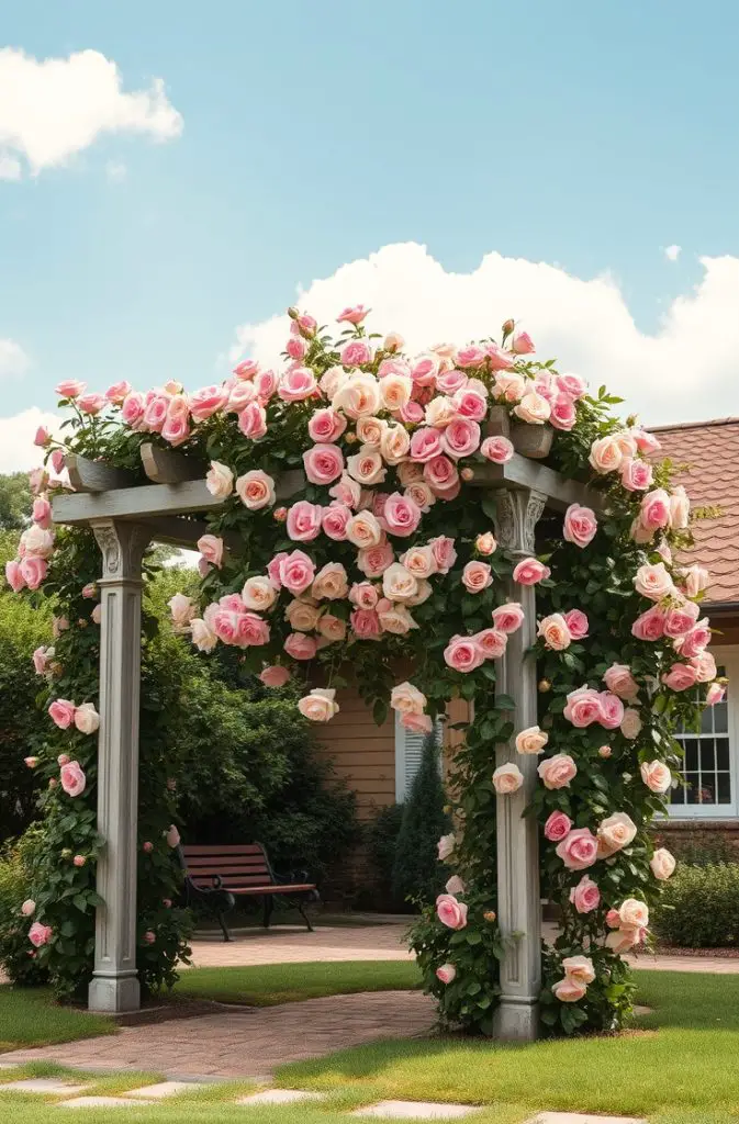 Climbing Roses on an Arbor