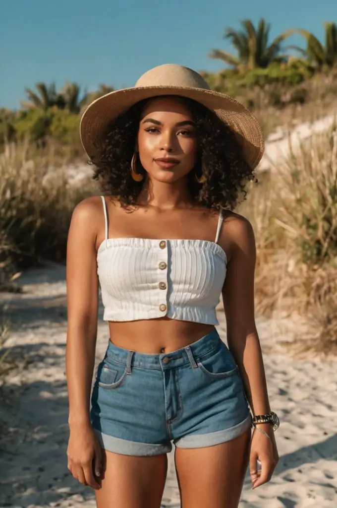 Crop Top with High-Waisted Shorts