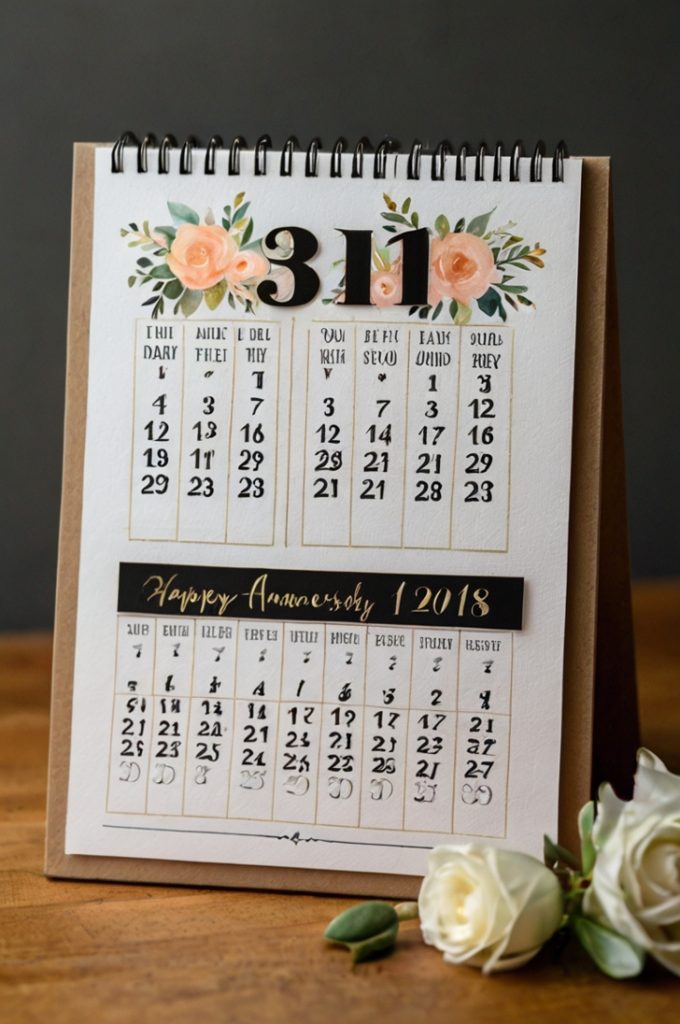 DIY Anniversary Calendar