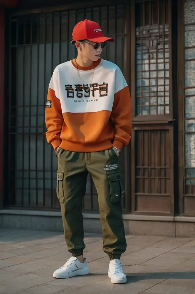 Graphic Sweatshirt with Cargo Pants