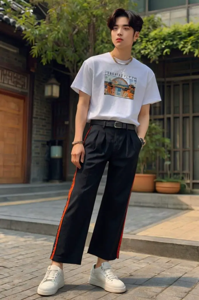 Graphic Tees with Wide-Leg Pants