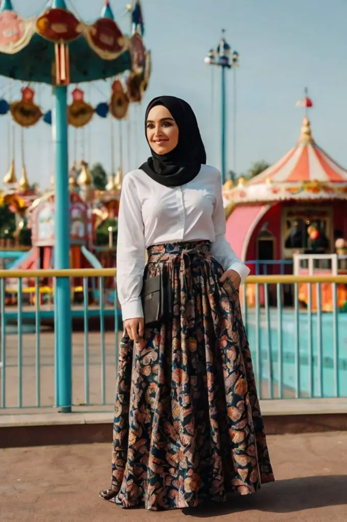 Long Skirt with Oversized Shirt