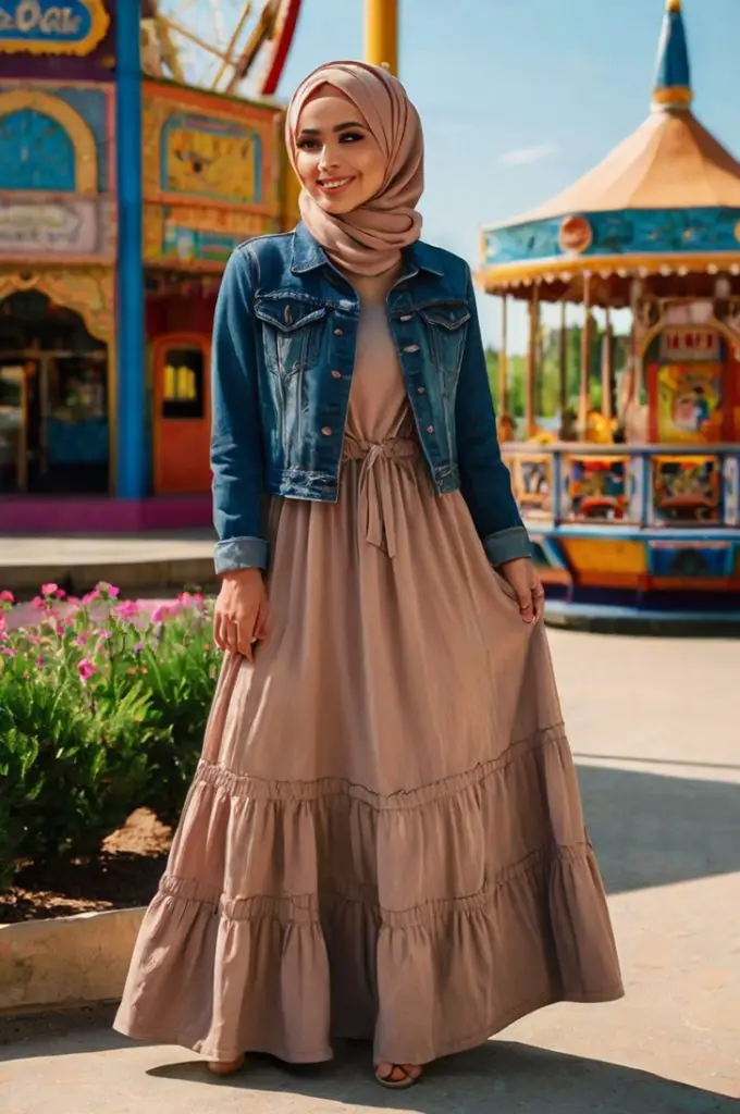 Maxi Dress with a Denim Jacket