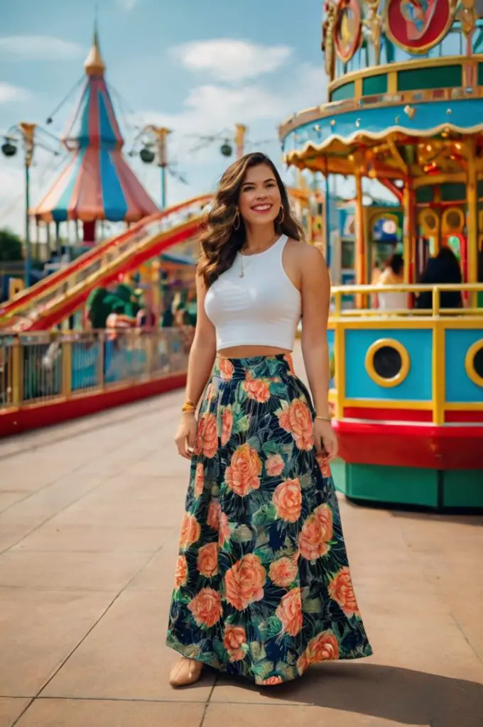 Maxi Skirt with a Fitted Tank Top