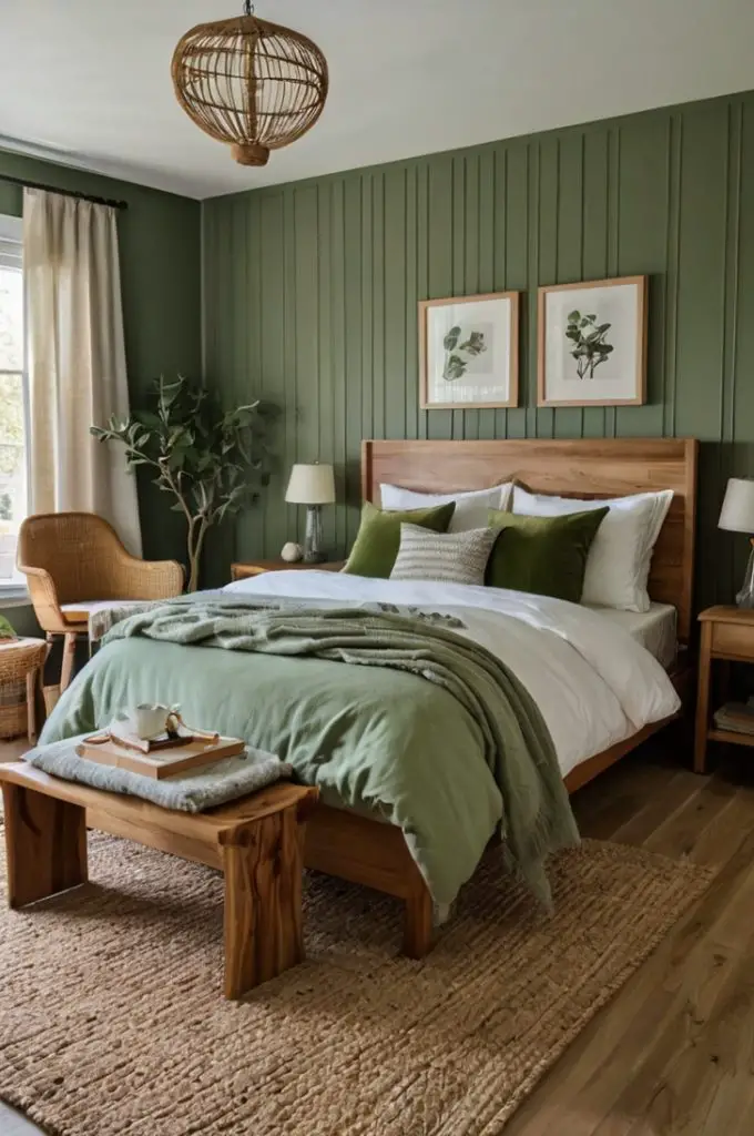 Mix Sage Green with Natural Wood Tones