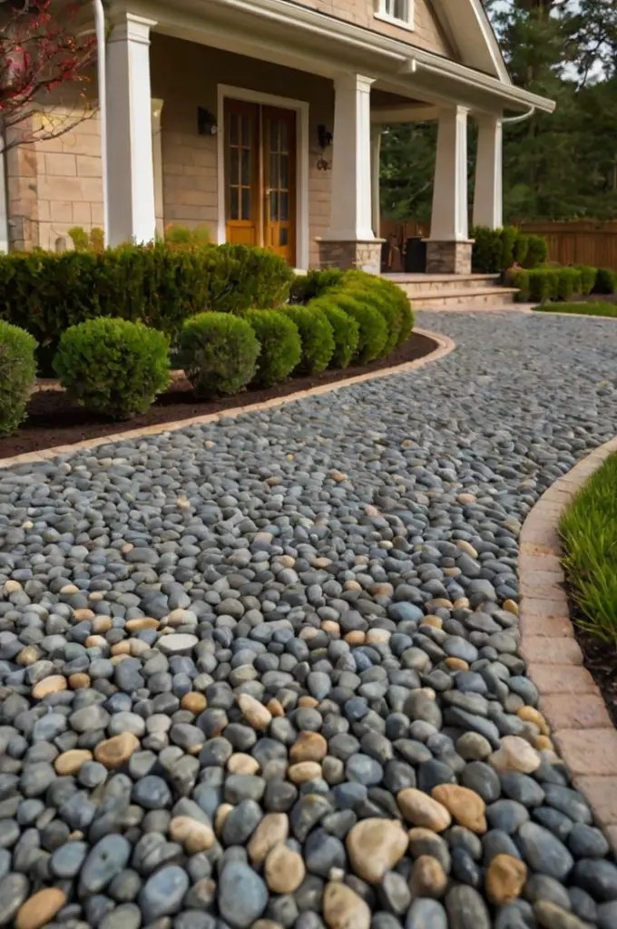 Pebbled Driveway Edges