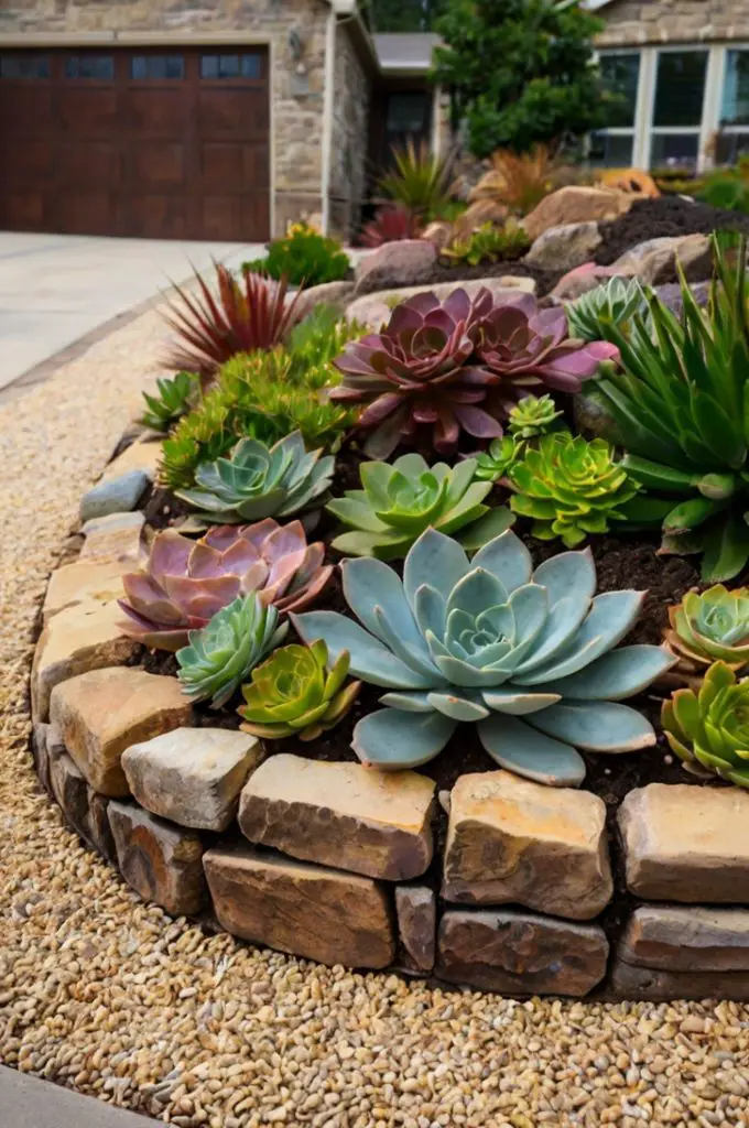 Rock and Succulent Bed