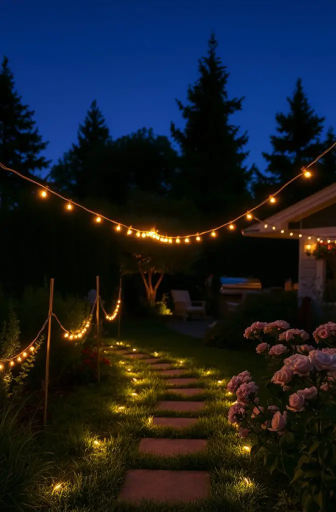 Rope Light Pathway