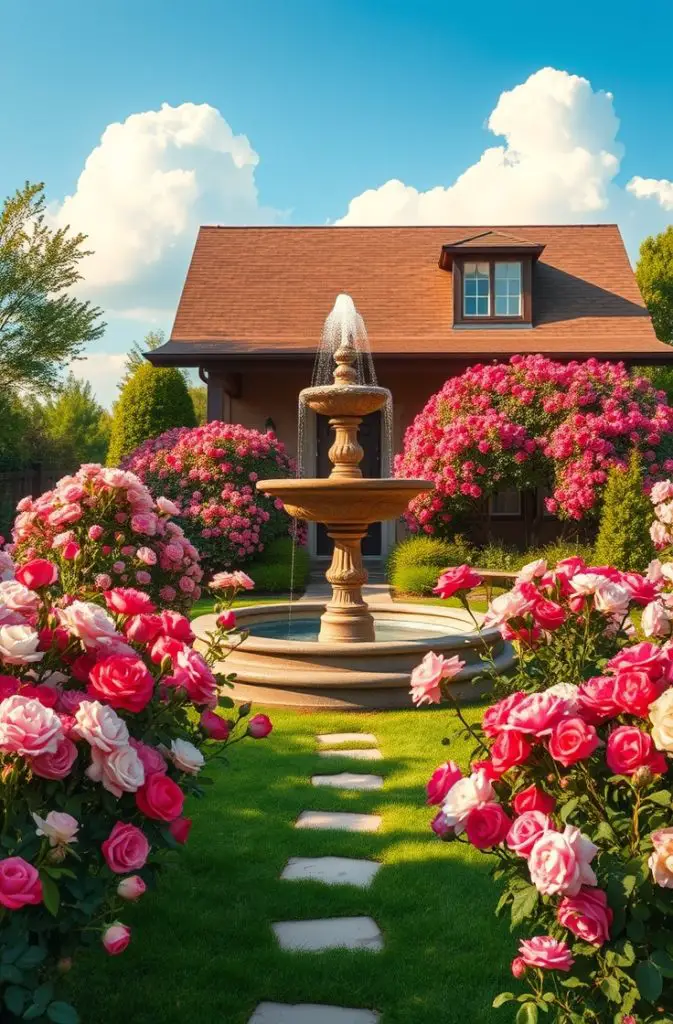 Rose Bushes In Front of House Ideas