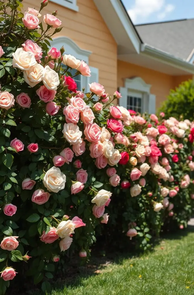 Rose Hedge for Privacy and Beauty