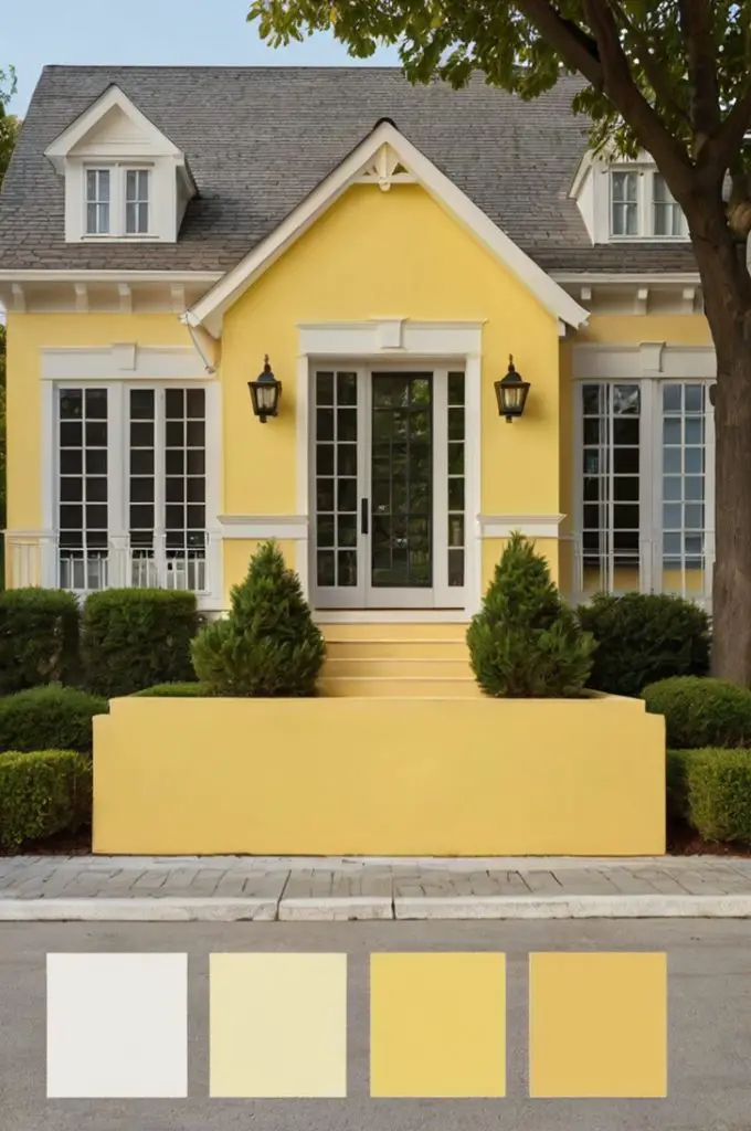 Soft Yellow with White Trim