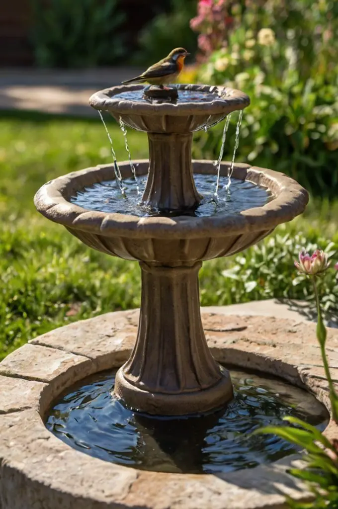 Solar-Powered Bird Bath Fountain