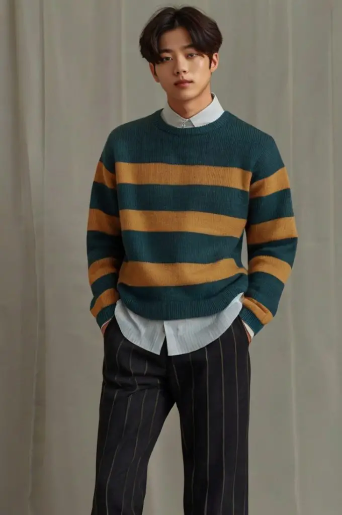 Striped Sweater with Cropped Pants