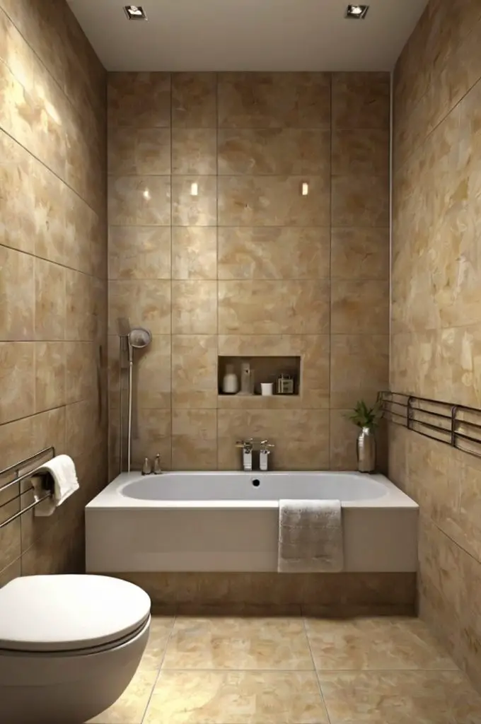 Use Light Beige Tiles for a Spacious Look