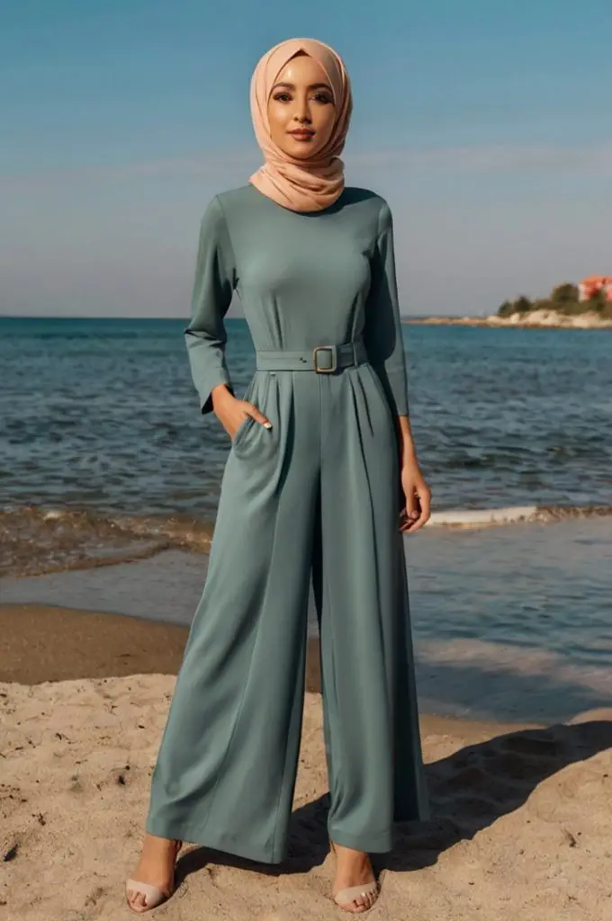 Wide-Leg Jumpsuits with a Belt