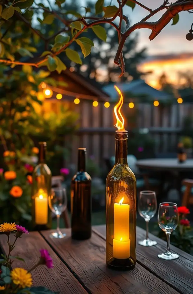 Wine Bottle Torches