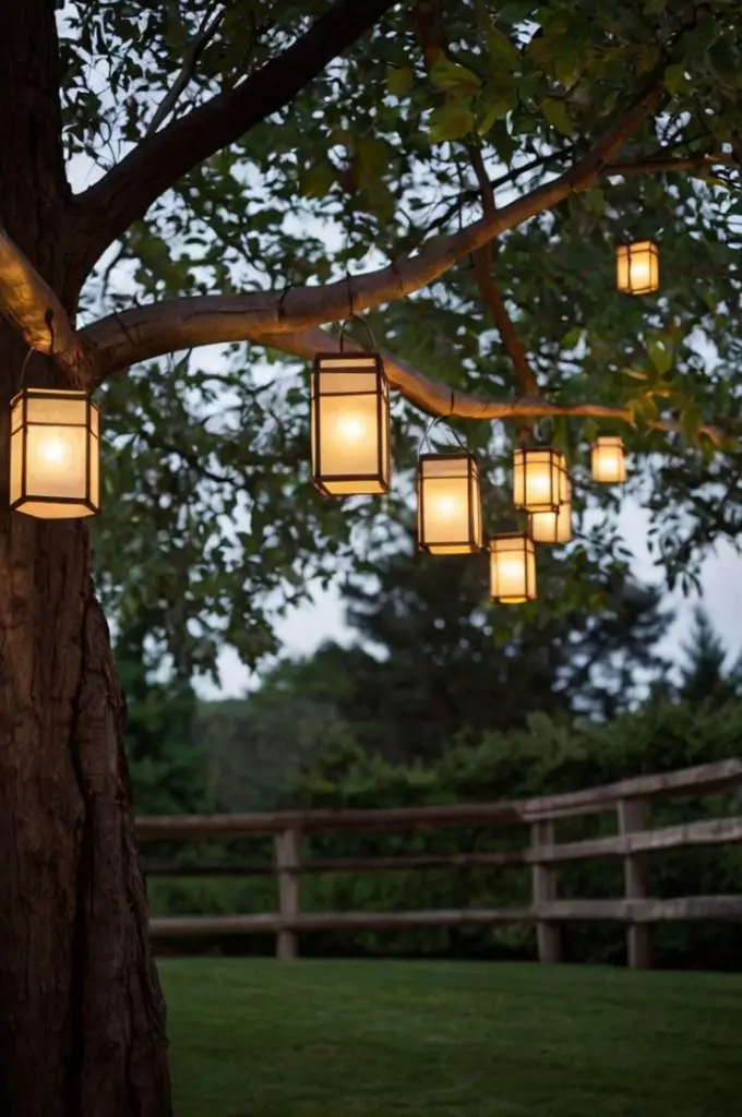 Hanging Lanterns on Branches