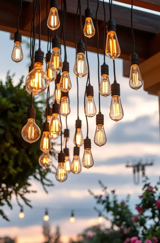 Hanging String Lights with Bulb Variations