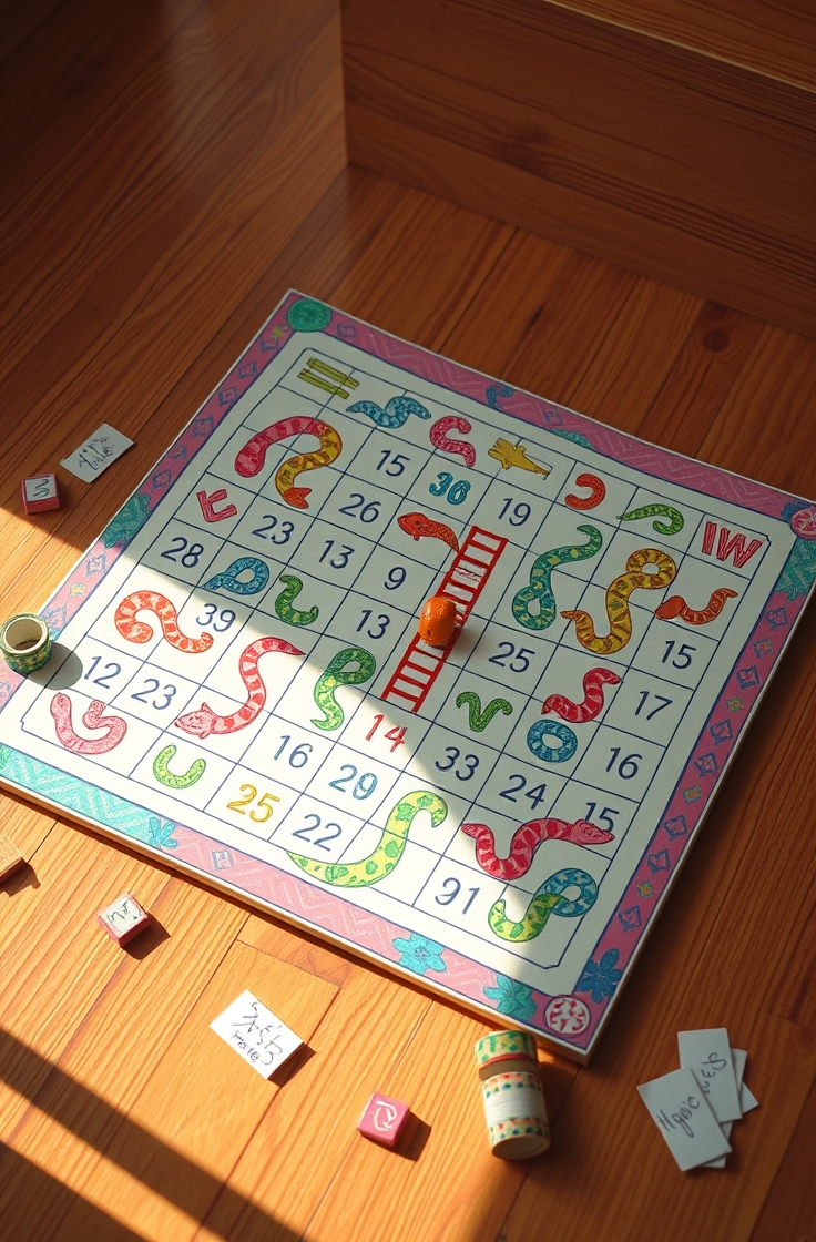 Homemade Snakes and Ladders