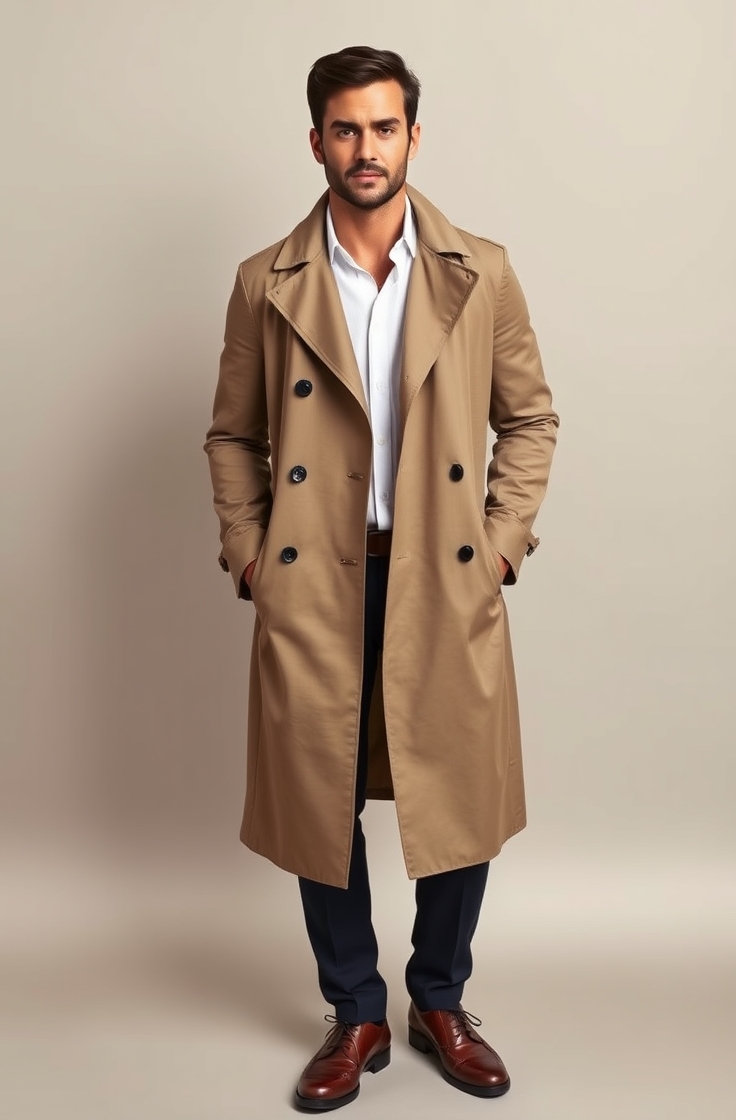 Lightweight Trench Coat with Smart-Casual Basics