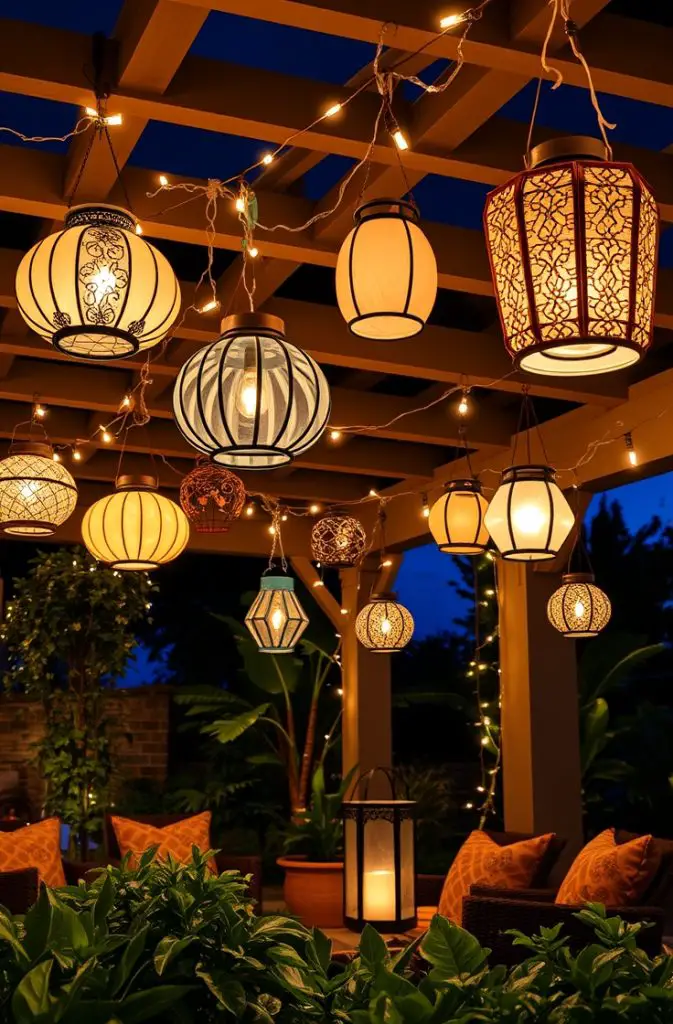 String Lights in Lanterns