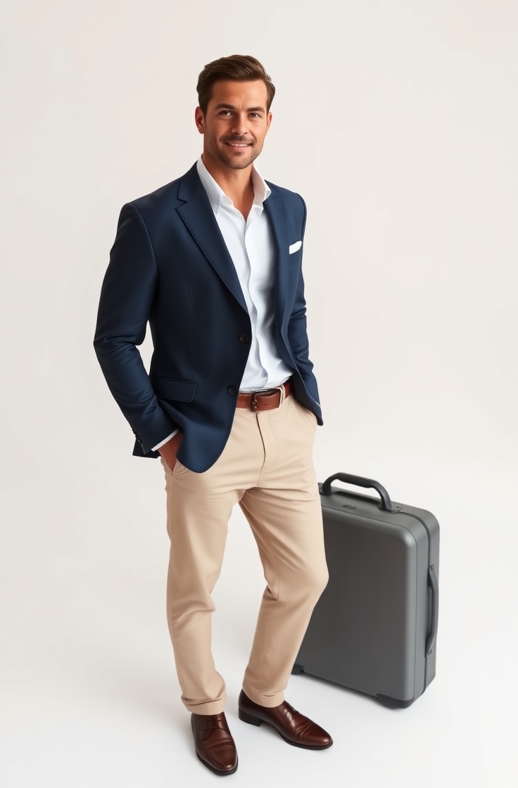 Tailored Blazer with Lightweight Chinos