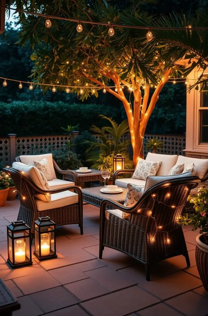 Wrapping Lights Around Patio Furniture