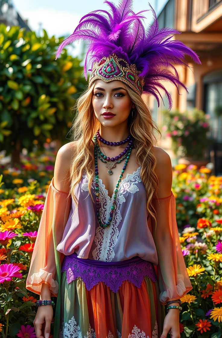 Bohemian Mardi Gras Look