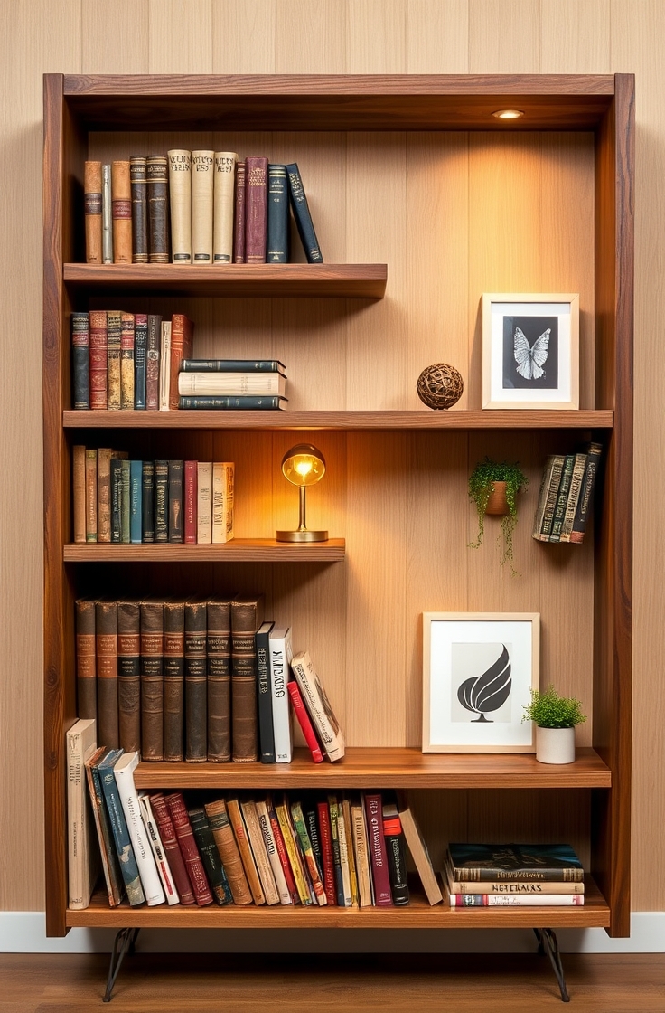 Bookshelf with Adjustable Slots