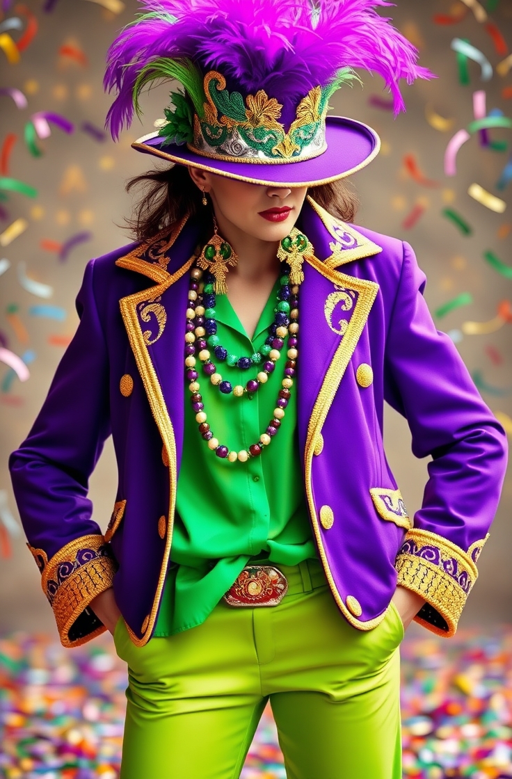 Classic Mardi Gras Colors Outfit