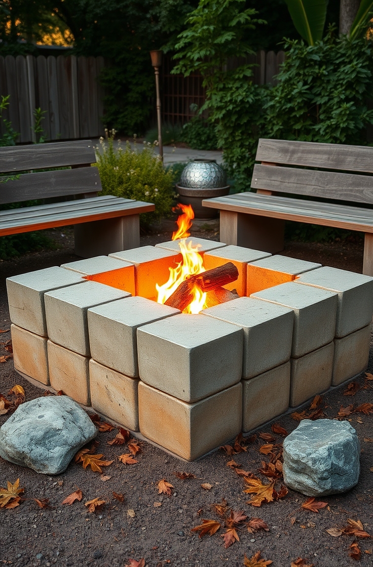 Concrete Block Fire Pit