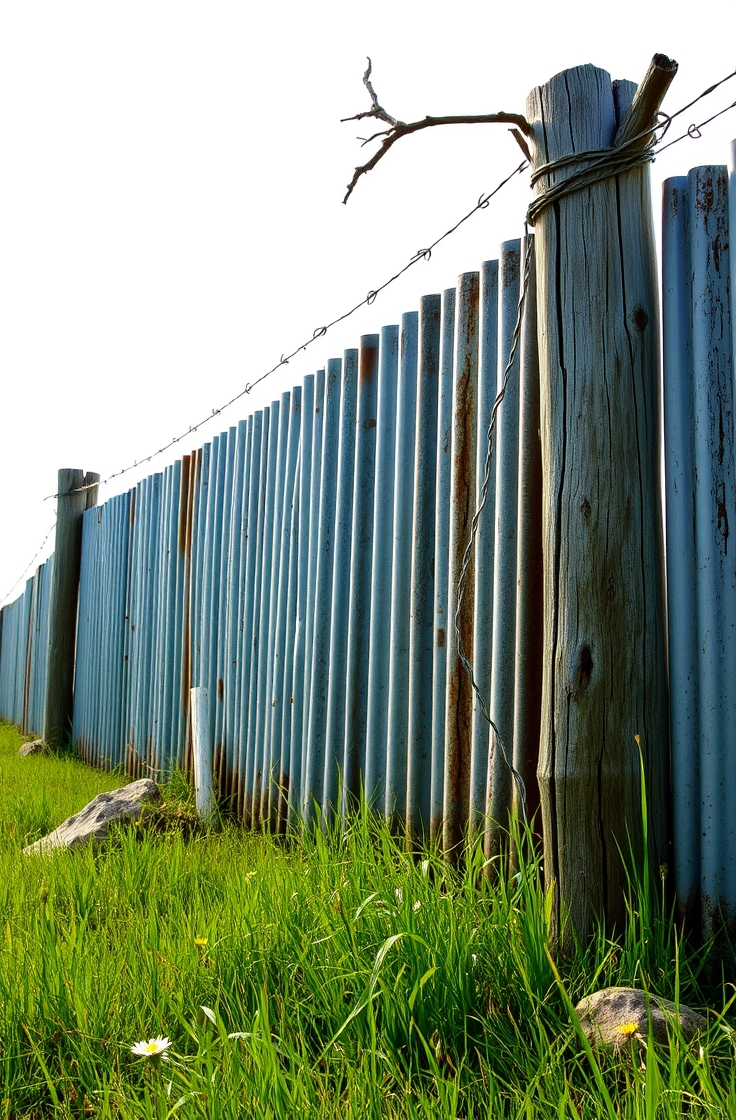 Corrugated Metal Fence