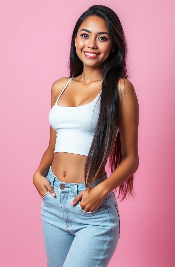 Crop Top and High-Waisted Jeans