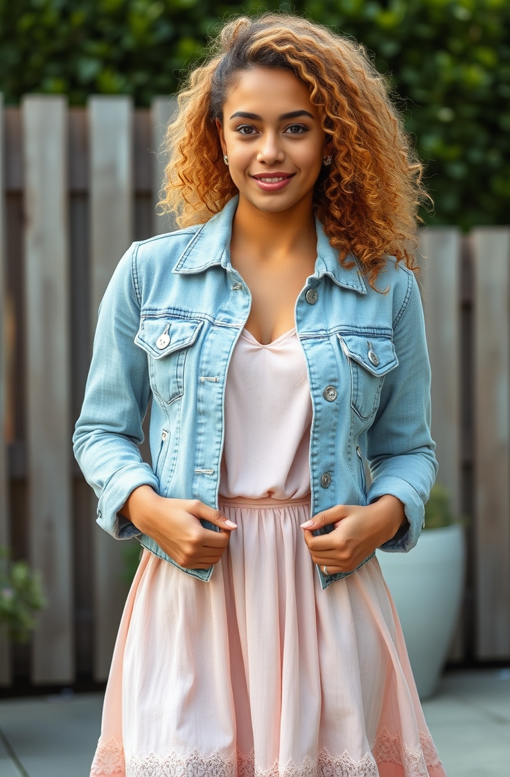 Denim Jacket with a Midi Dress