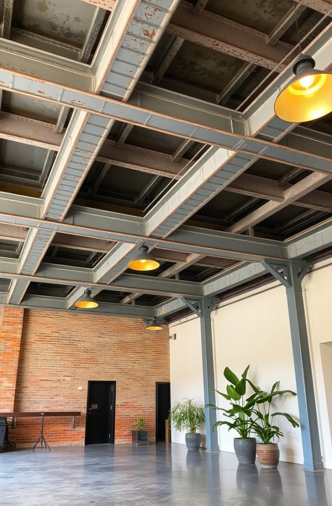 Exposed Metal Beams for an Industrial Look