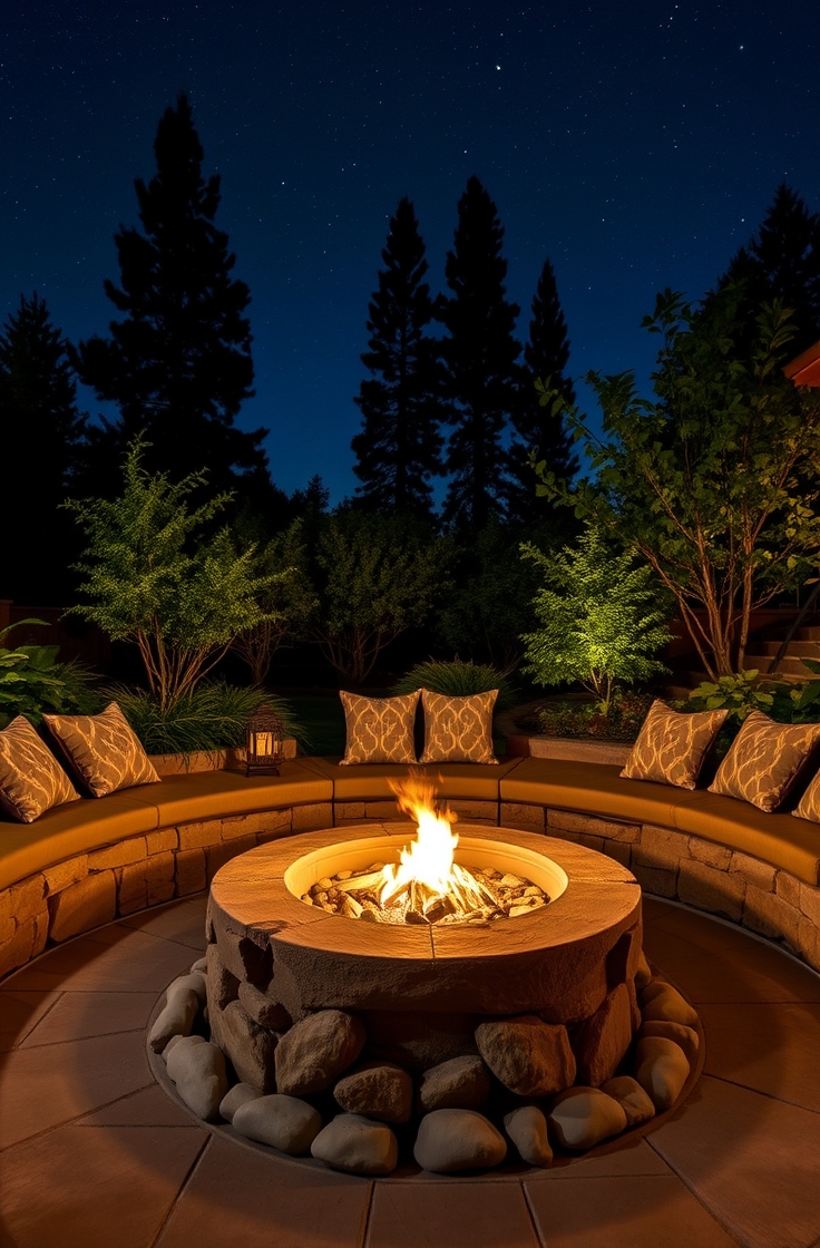 Fire Pit with Built-in Seating