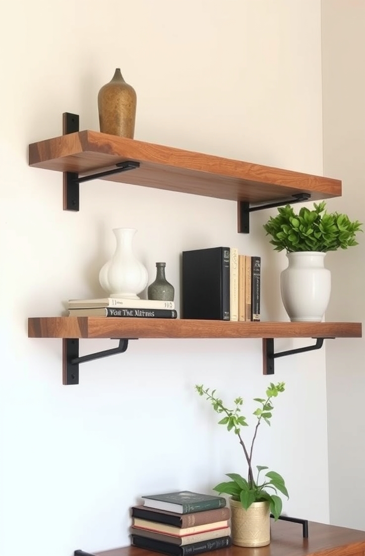 Floating Bracket Shelves