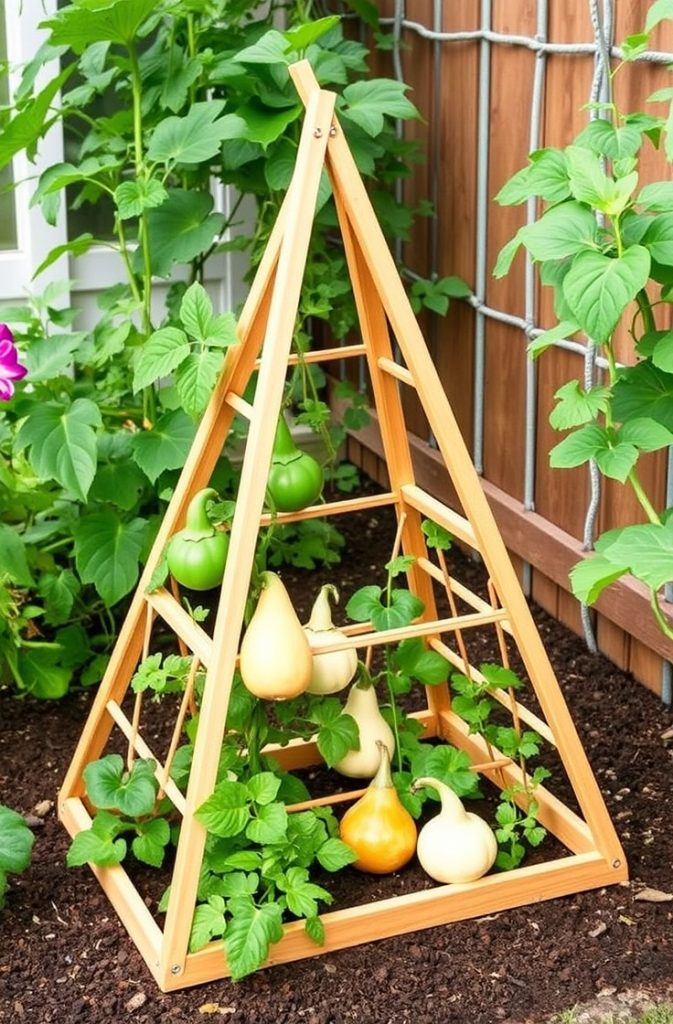 Pyramid Trellis for Compact Gardens