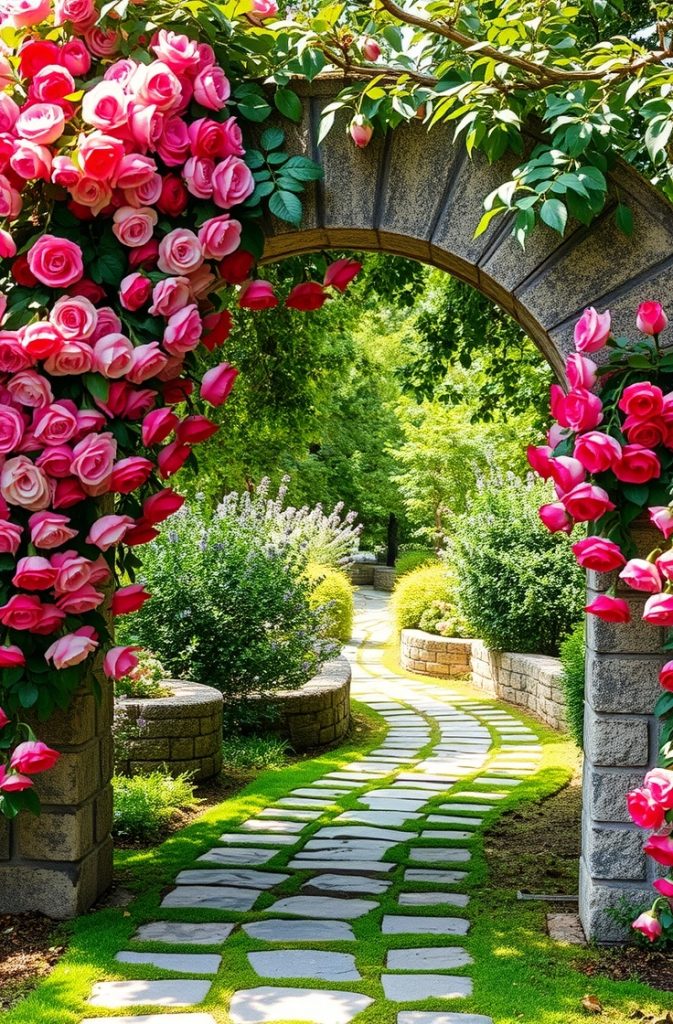 Arched Trellis Covered in Climbing Plants