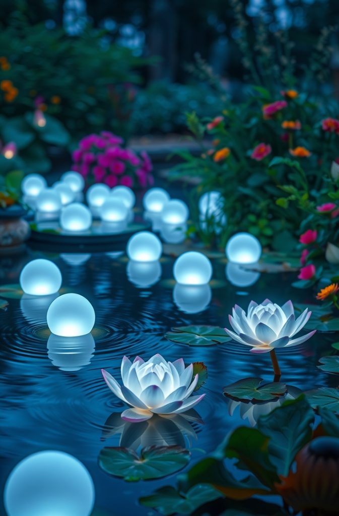 Floating Lights for a Dreamy Water Feature