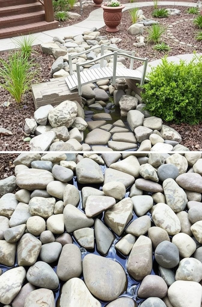 Dry Riverbed for Visual Interest gardening idea