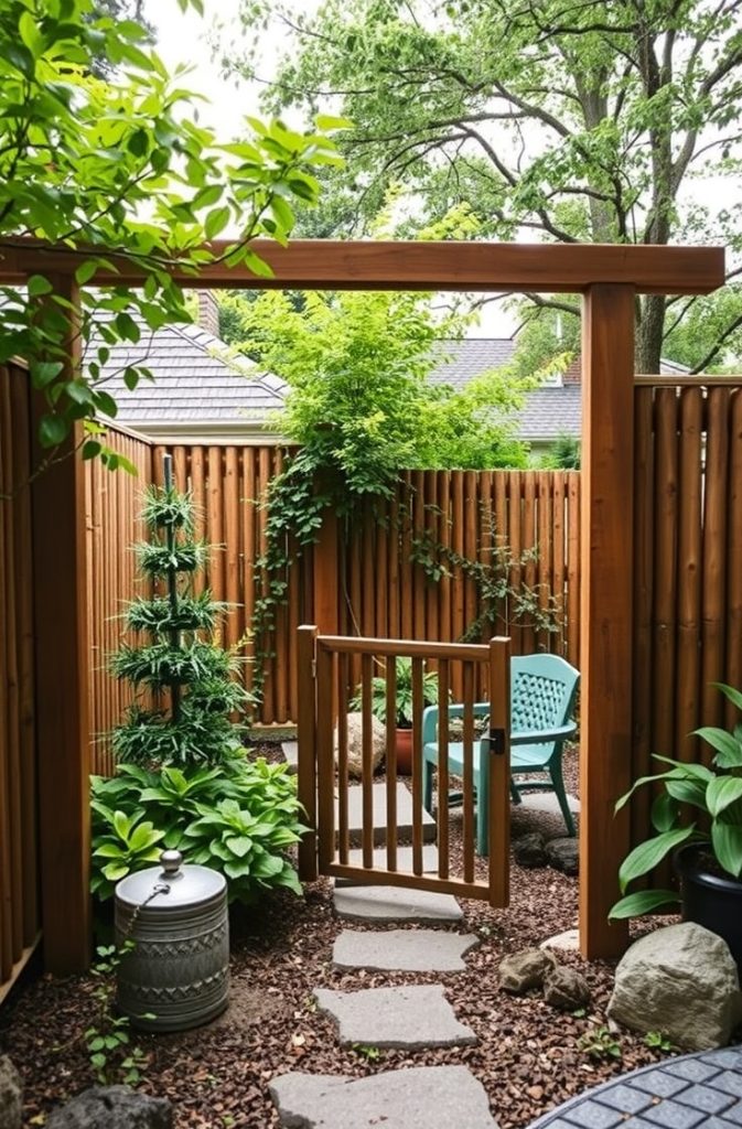 Enclosed Garden with Wooden Fences